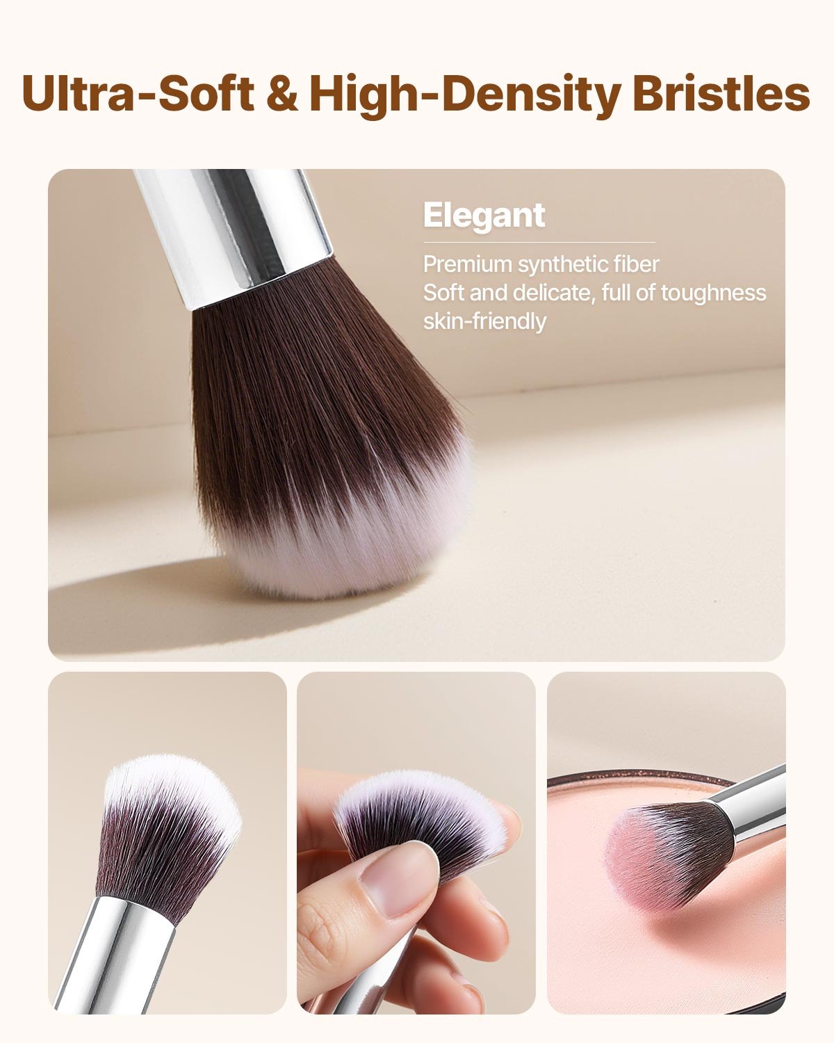 Premium Eco-Friendly Bamboo Makeup Brush Set – 15 Pcs