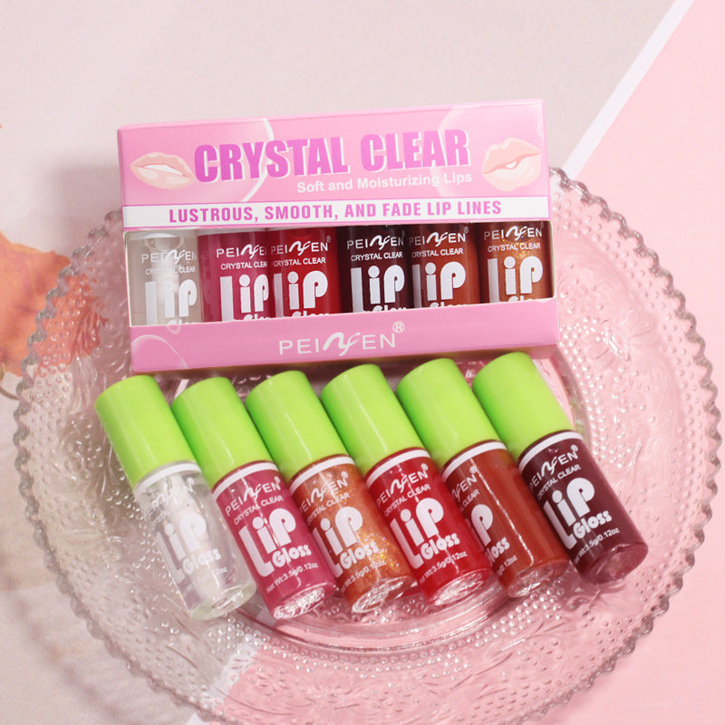 Fat Lip Lacquer 6 PCs Set Box Mirror Moisturizing Full Lips