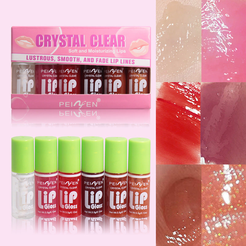 Fat Lip Lacquer 6 PCs Set Box Mirror Moisturizing Full Lips